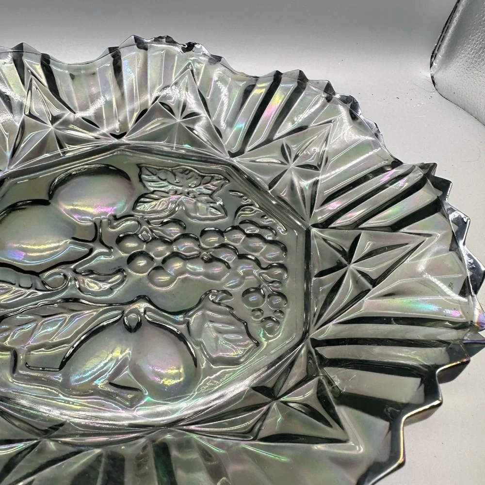 Federal Glass Carnival glass ruffled plate